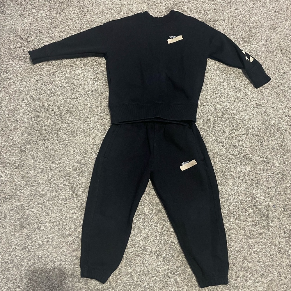 Off-White Kids Black Sweatpants and Sweatshirt Set